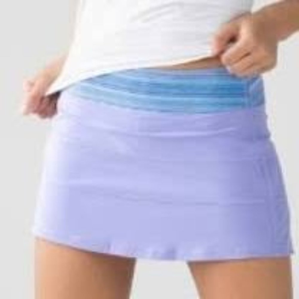 lululemon athletica Lavender Mini Skort with Blue Waistband